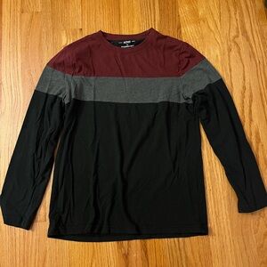 Urban Pipeline Burgundy and Gray Long Sleeve Tee